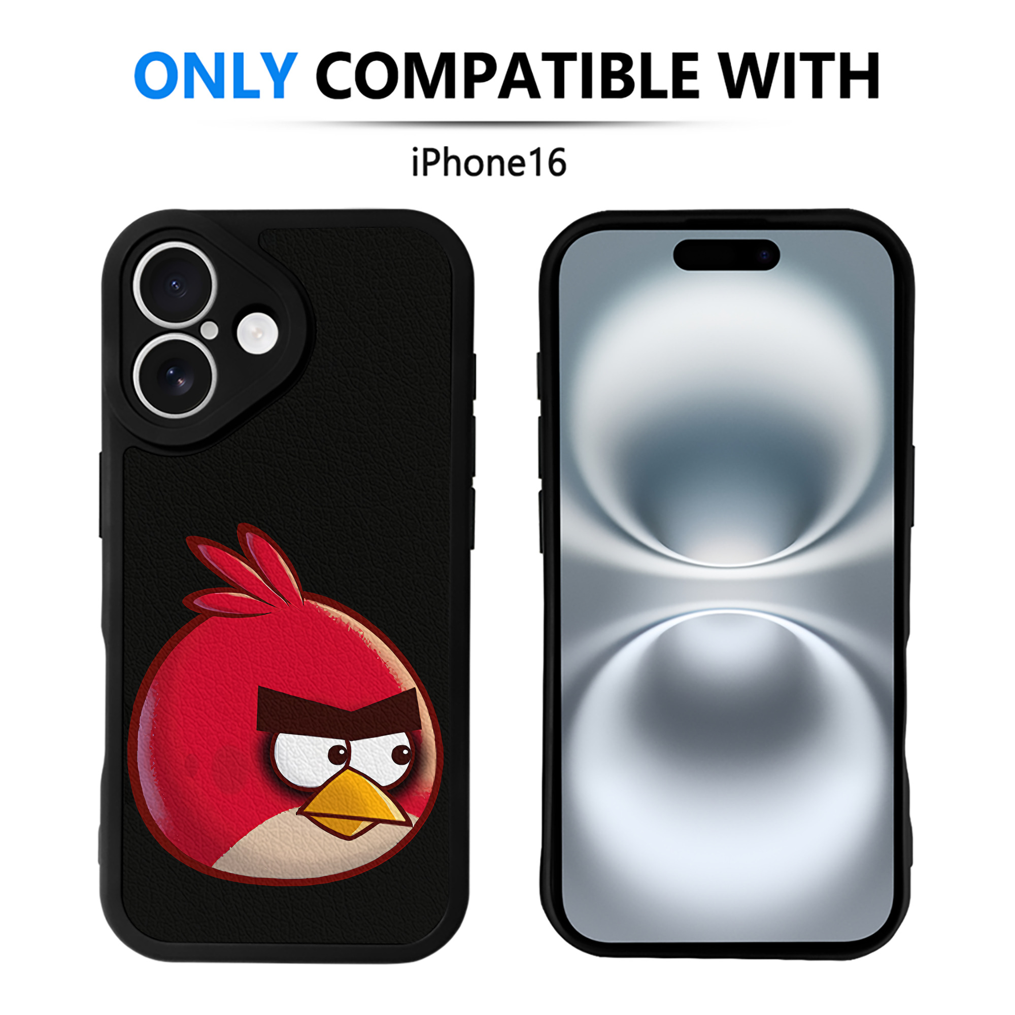 （画像用） Angry Birds アングリーバード 【iPhone 16シリーズ対応】シリコンスマホケース（レザー調） 材質：シリコン